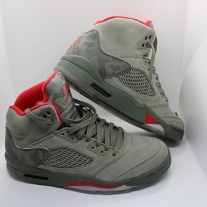 Men's Air Jordan Retro 5 Stucco Camp University Red Size 11